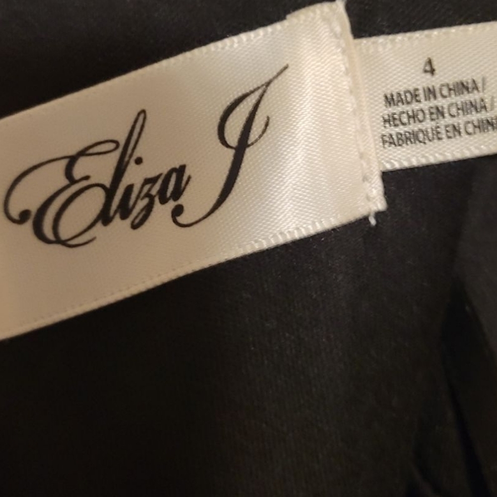 Eliza J Women's Gown Floral Jacquard Giant Bow Vneck Dress Pink Black Size 4 - Picture 4 of 12